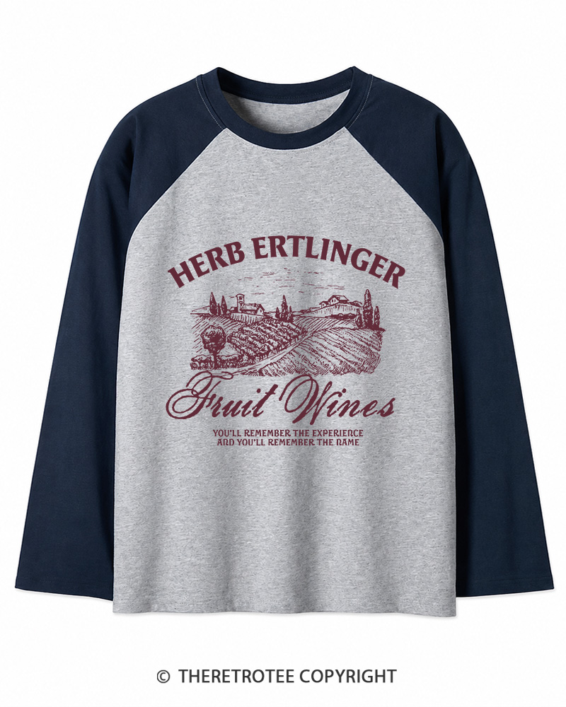 TheRetroTee Fruit Wines 2010s Long Sleeve Raglan T-Shirt