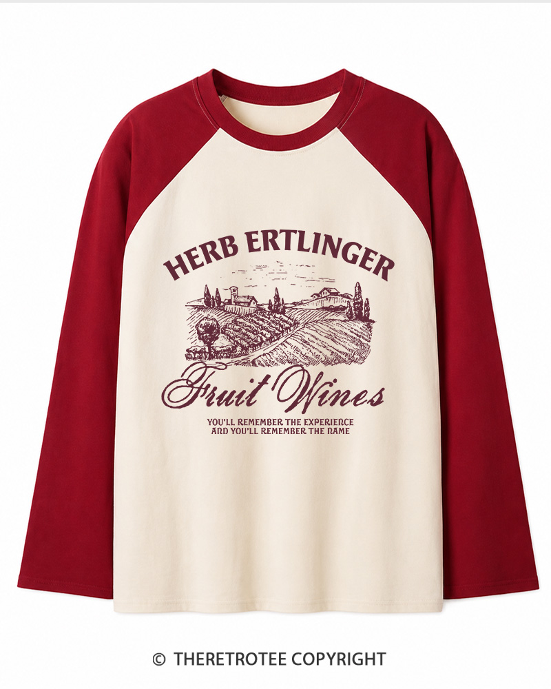 TheRetroTee Fruit Wines 2010s Long Sleeve Raglan T-Shirt