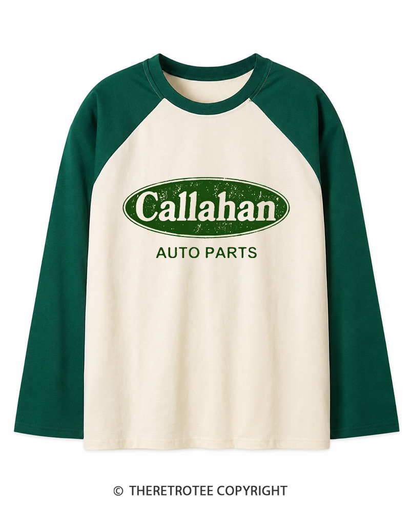 TheRetroTee Auto Parts 1990s Long Sleeve Raglan T-Shirt