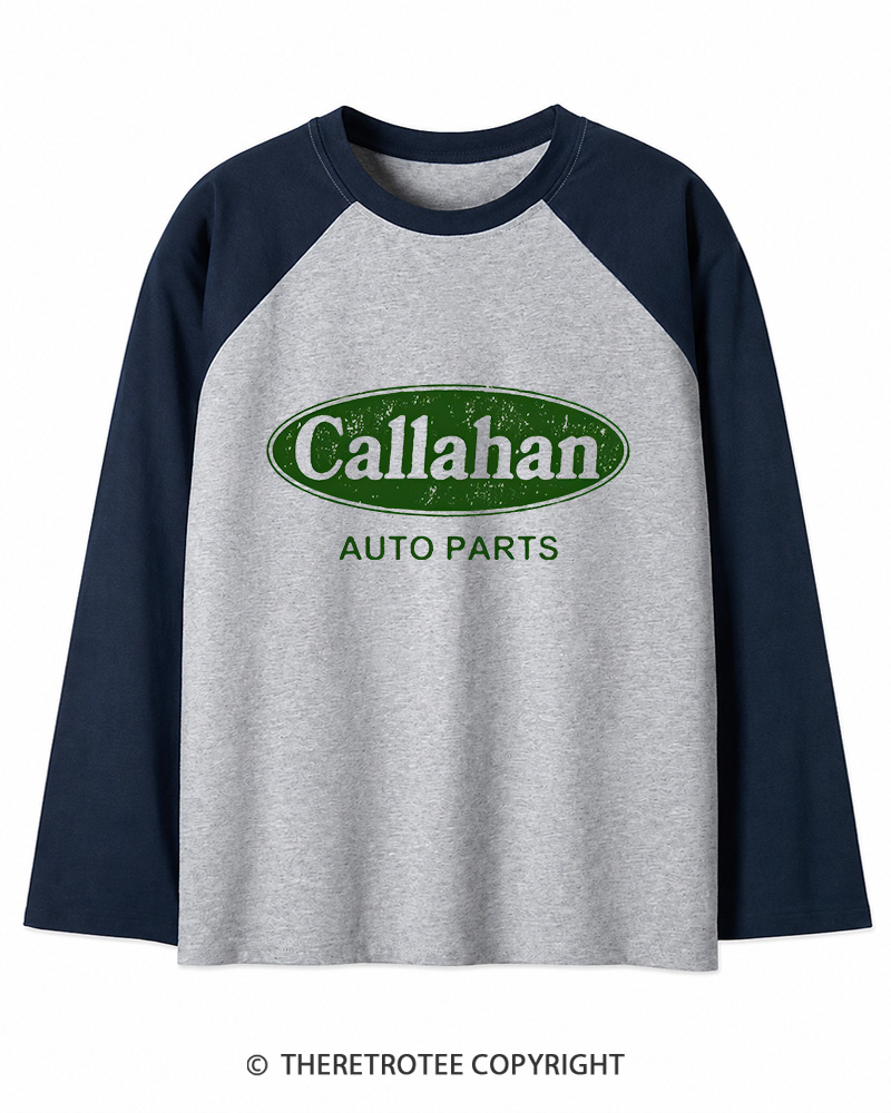 TheRetroTee Auto Parts 1990s Long Sleeve Raglan T-Shirt