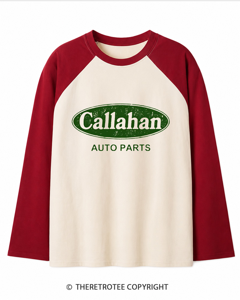 TheRetroTee Auto Parts 1990s Long Sleeve Raglan T-Shirt