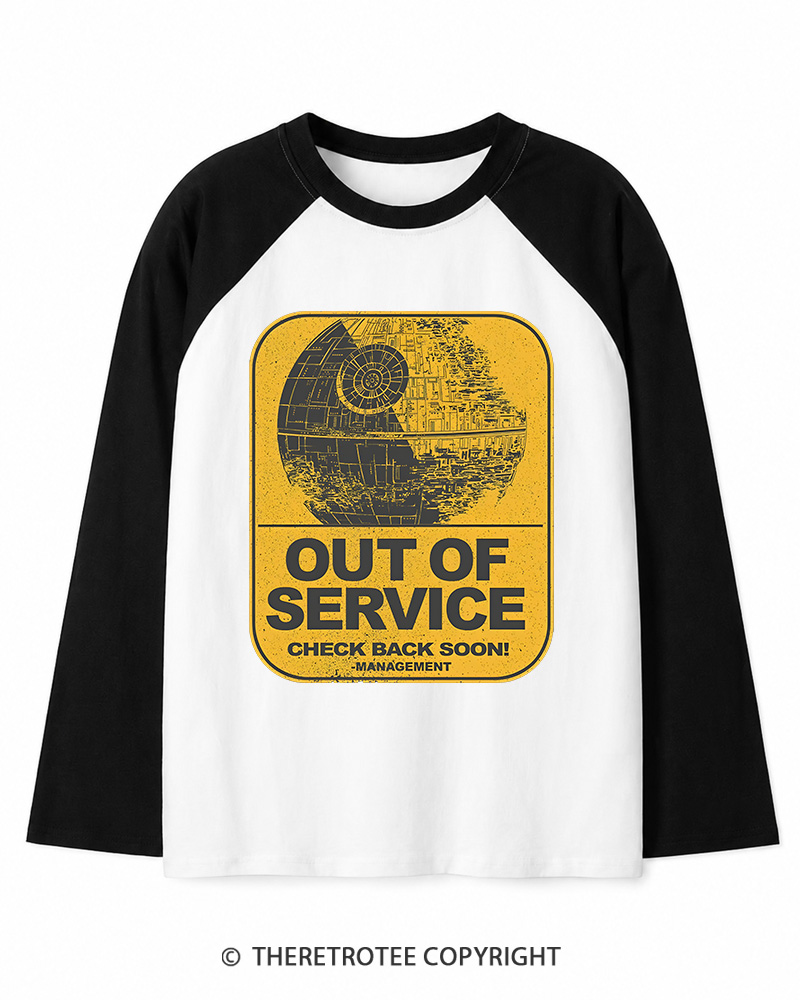 TheRetroTee Out Of Service 1980s Long Sleeve Raglan T-Shirt