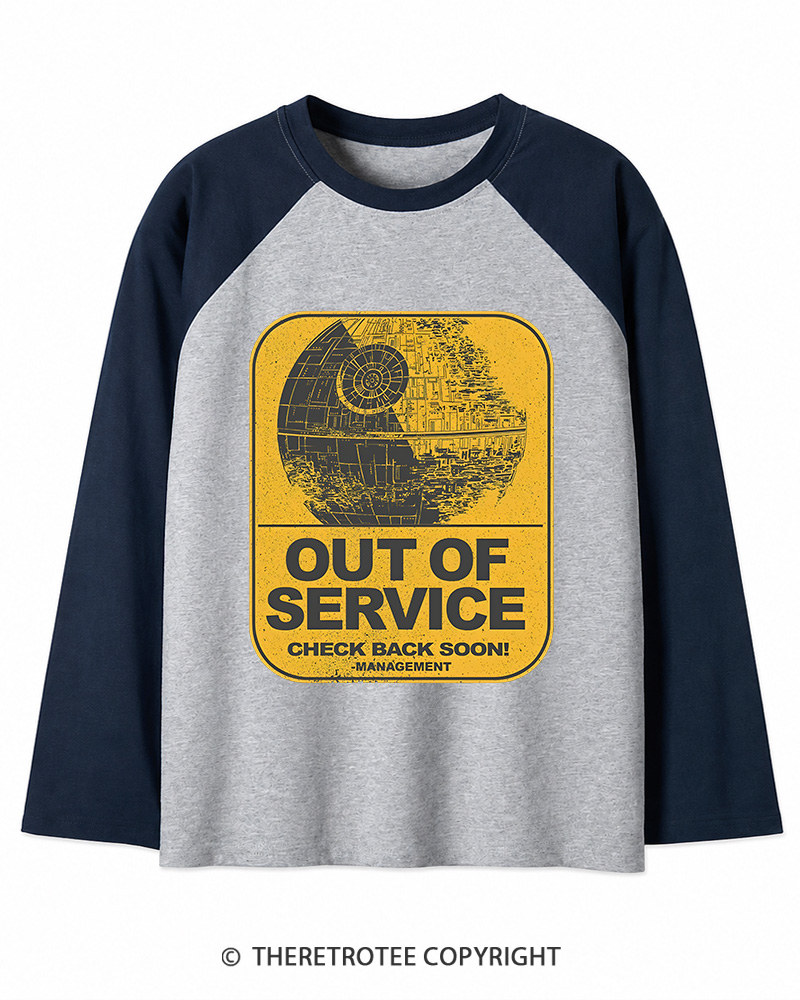 TheRetroTee Out Of Service 1980s Long Sleeve Raglan T-Shirt
