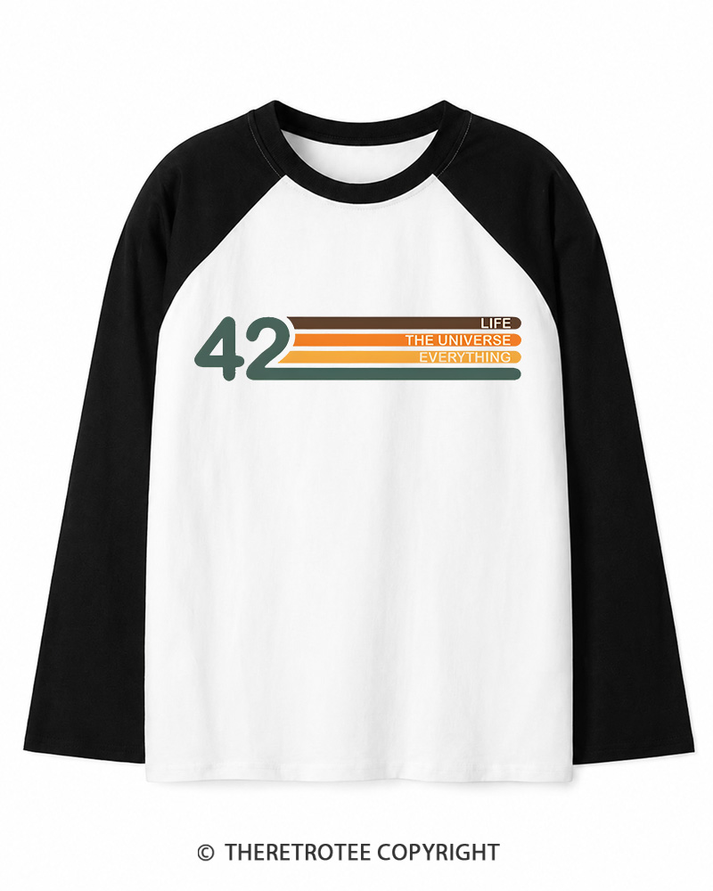 TheRetroTee The Meaning of Life Long Sleeve Raglan T-Shirt