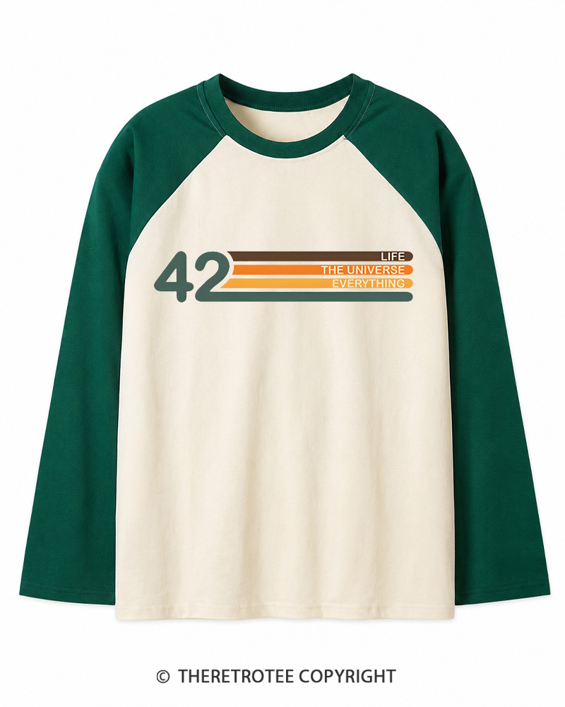 TheRetroTee The Meaning of Life Long Sleeve Raglan T-Shirt