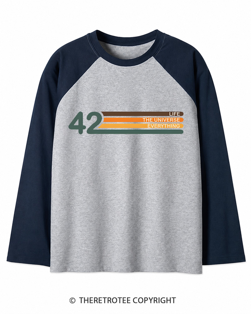 TheRetroTee The Meaning of Life Long Sleeve Raglan T-Shirt