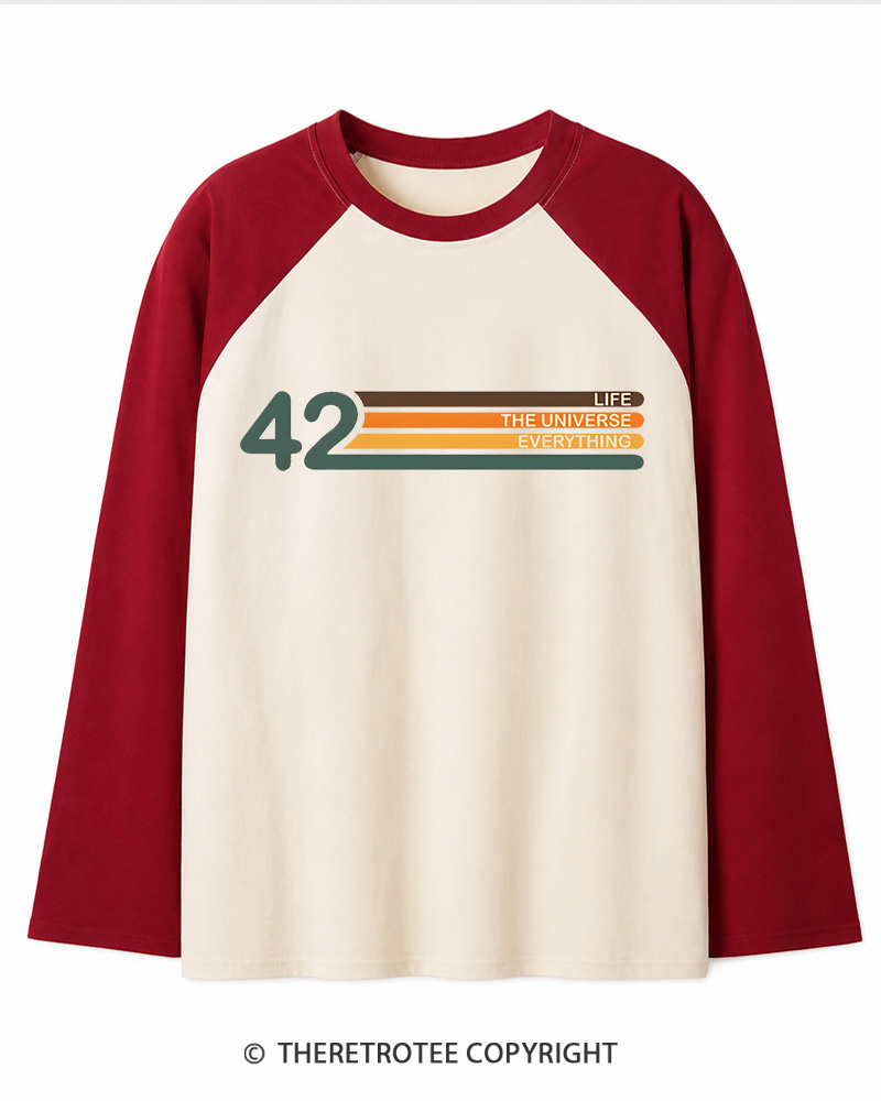 TheRetroTee The Meaning of Life Long Sleeve Raglan T-Shirt