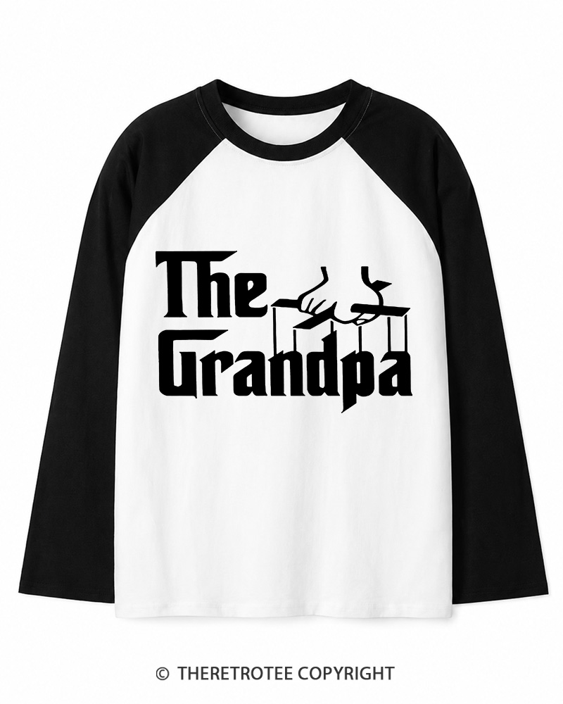 TheRetroTee The Godfather Gangster Movie Reference 1970s Long Sleeve Raglan T-Shirt