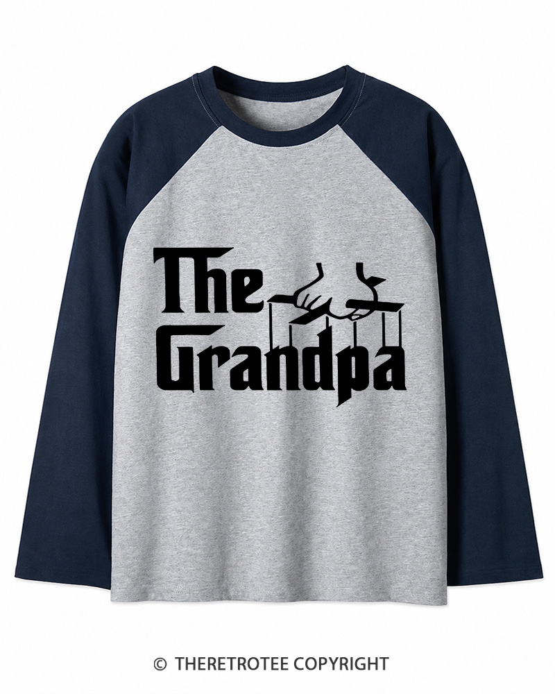 TheRetroTee The Godfather Gangster Movie Reference 1970s Long Sleeve Raglan T-Shirt