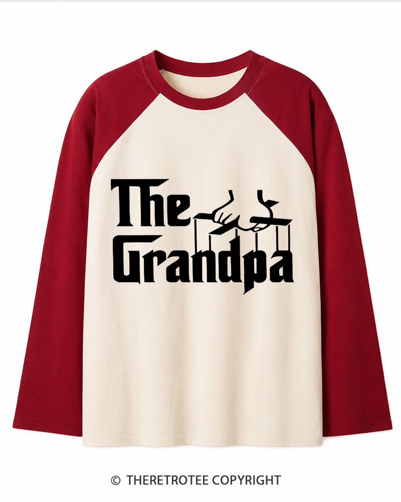 TheRetroTee The Godfather Gangster Movie Reference 1970s Long Sleeve Raglan T-Shirt