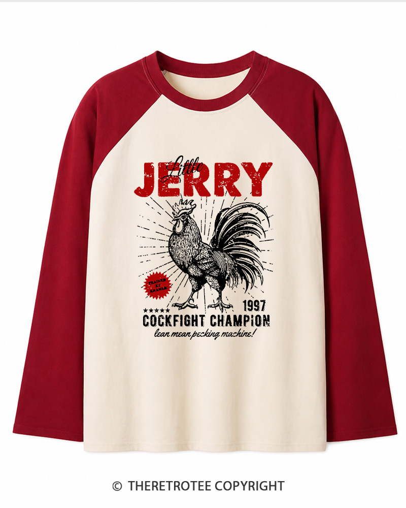 TheRetroTee Barnyard Champion 1990s Long Sleeve Raglan T-Shirt