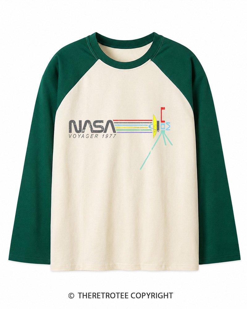 TheRetroTee Voyager '77 Long Sleeve Raglan T-Shirt