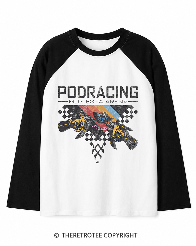 TheRetroTee Desert Speed Racing 1980s Long Sleeve Raglan T-Shirt