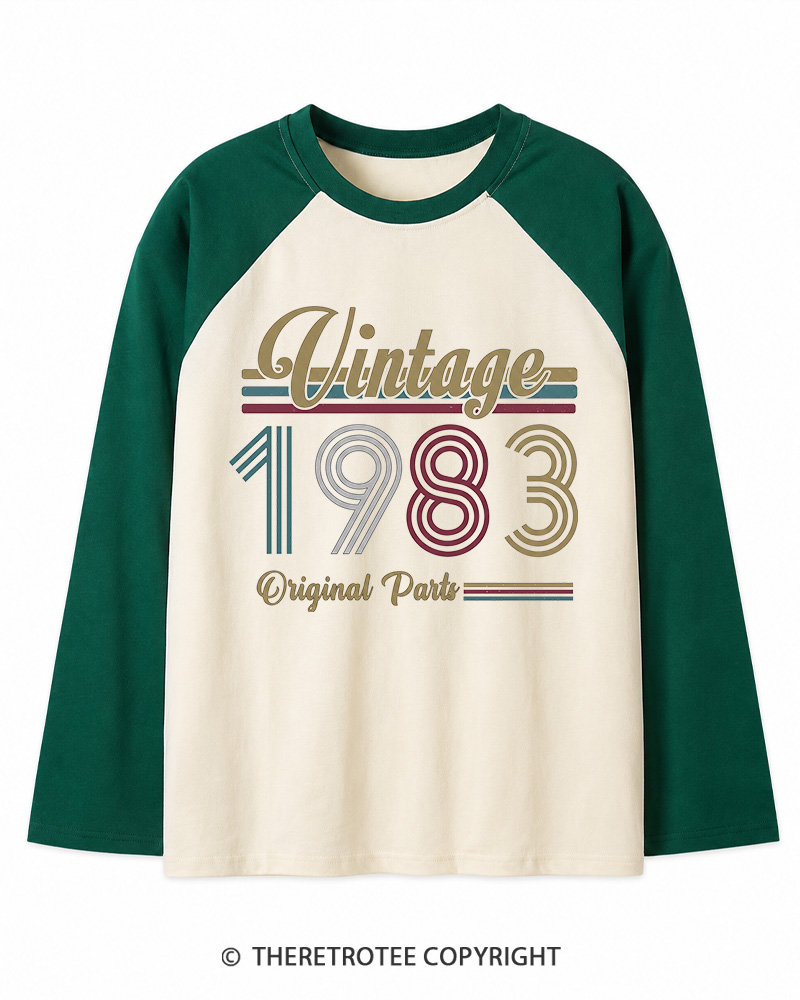 TheRetroTee 1983 Vintage Long Sleeve Raglan T-Shirt