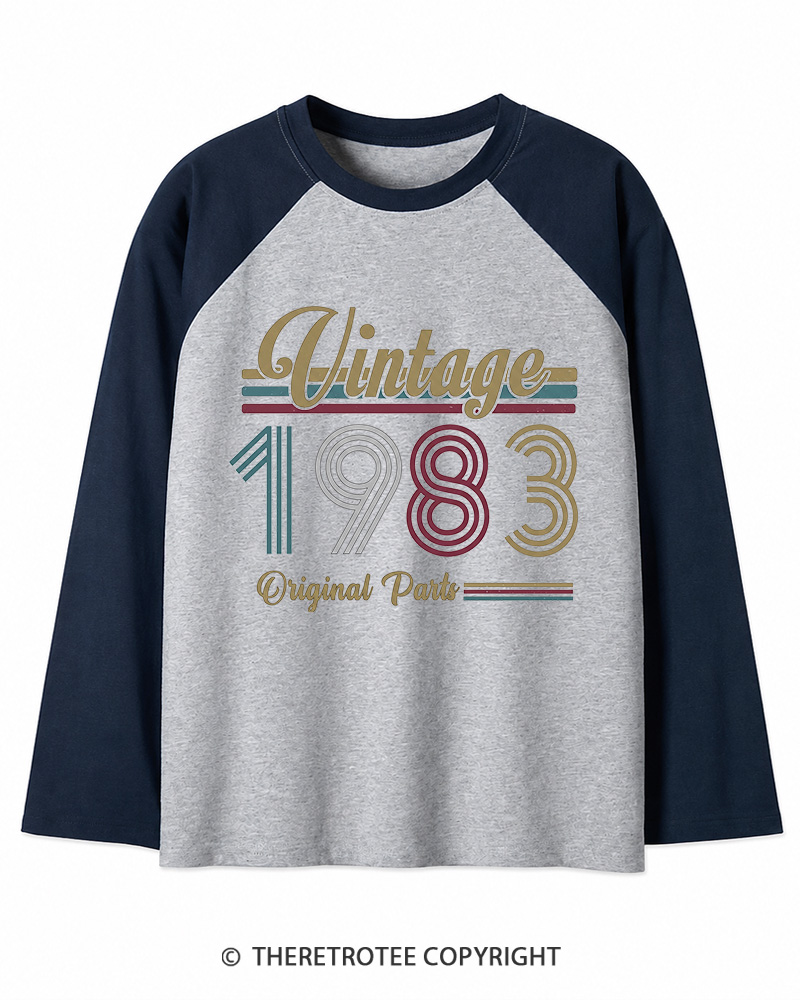 TheRetroTee 1983 Vintage Long Sleeve Raglan T-Shirt
