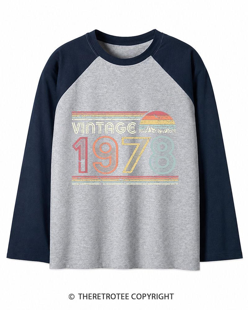 TheRetroTee 1978 Vintage Long Sleeve Raglan T-Shirt