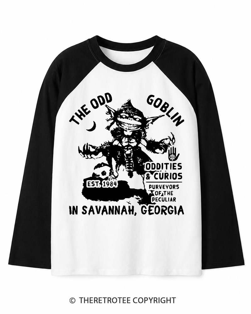 TheRetroTee Unusual Occult 1980s Long Sleeve Raglan T-Shirt