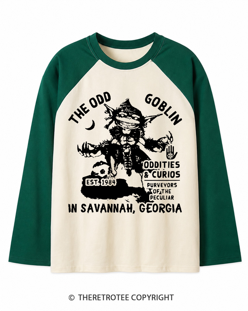 TheRetroTee Unusual Occult 1980s Long Sleeve Raglan T-Shirt