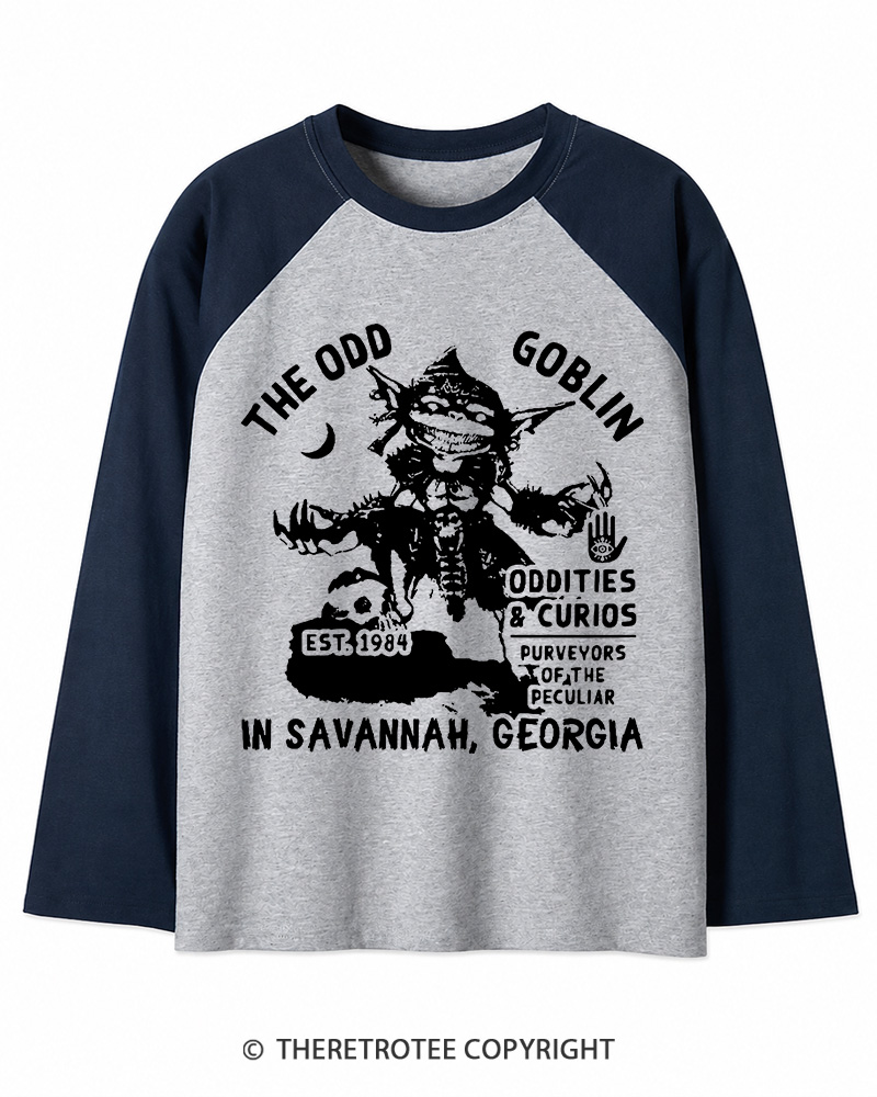 TheRetroTee Unusual Occult 1980s Long Sleeve Raglan T-Shirt