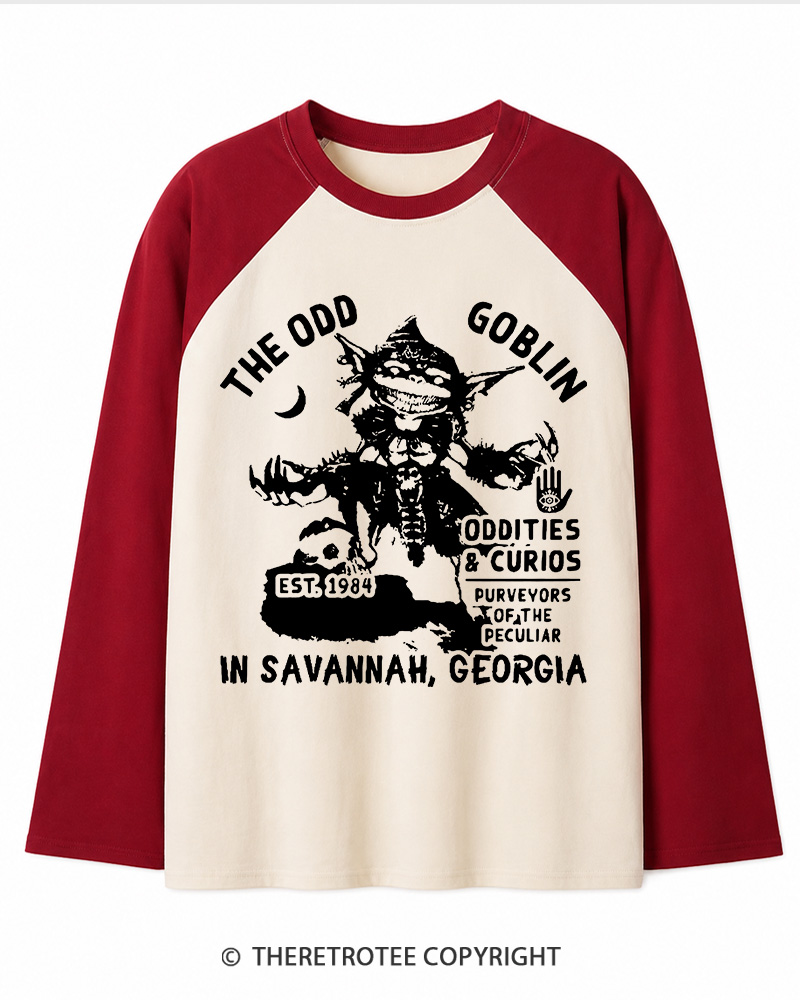 TheRetroTee Unusual Occult 1980s Long Sleeve Raglan T-Shirt