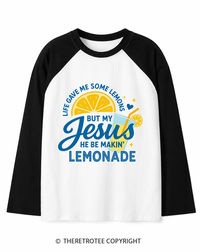 TheRetroTee Life Gave Me Some Lemons Long Sleeve Raglan T-Shirt