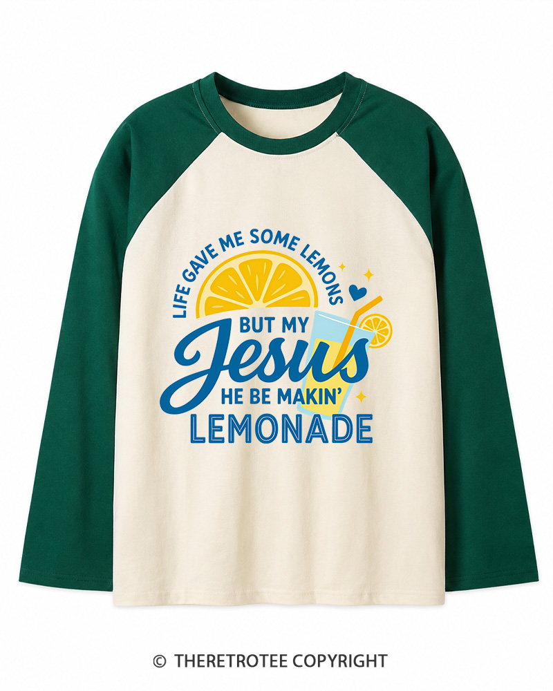 TheRetroTee Life Gave Me Some Lemons Long Sleeve Raglan T-Shirt