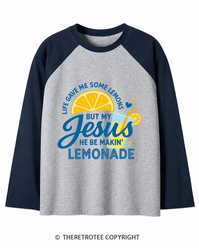 TheRetroTee Life Gave Me Some Lemons Long Sleeve Raglan T-Shirt