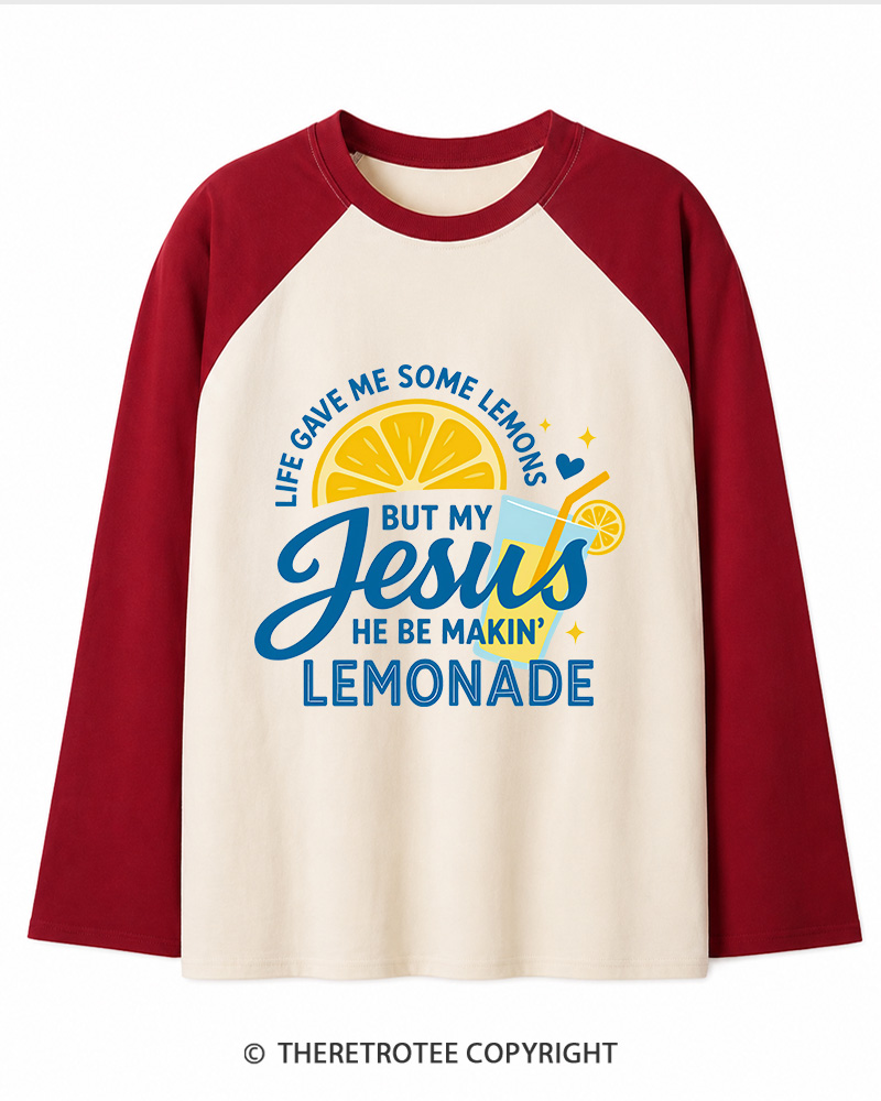 TheRetroTee Life Gave Me Some Lemons Long Sleeve Raglan T-Shirt
