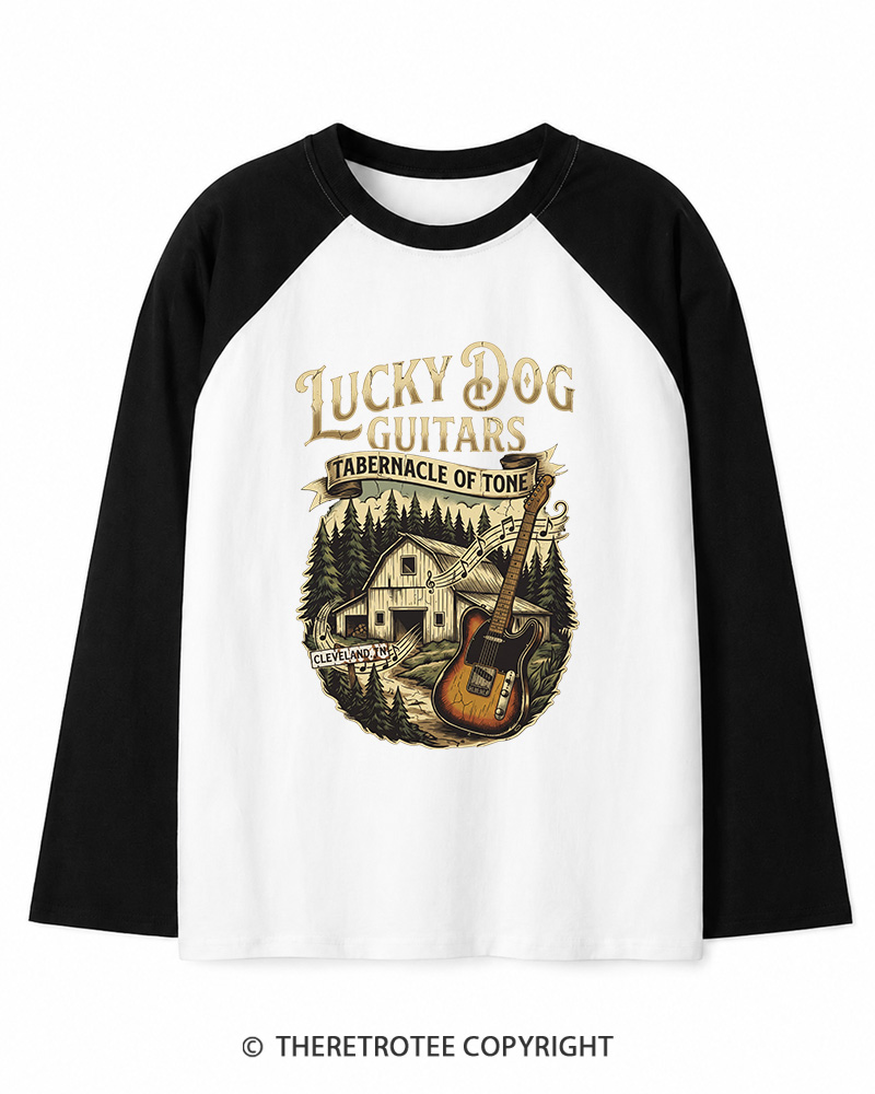 TheRetroTee Classic Guitars Long Sleeve Raglan T-Shirt