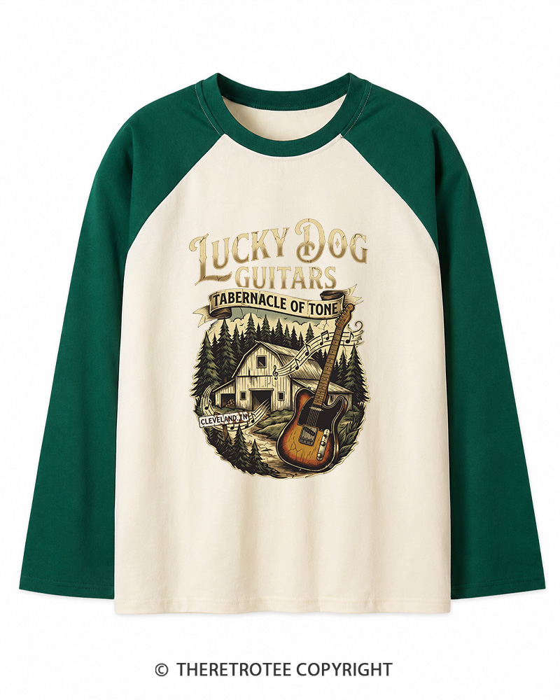 TheRetroTee Classic Guitars Long Sleeve Raglan T-Shirt