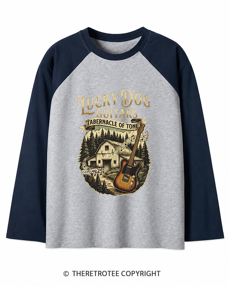 TheRetroTee Classic Guitars Long Sleeve Raglan T-Shirt