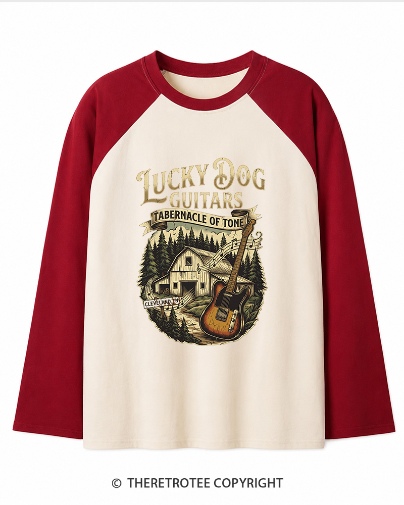 TheRetroTee Classic Guitars Long Sleeve Raglan T-Shirt