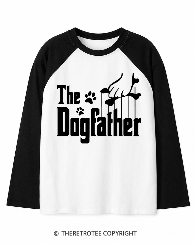 TheRetroTee The Dogfather 1990s Long Sleeve Raglan T-Shirt