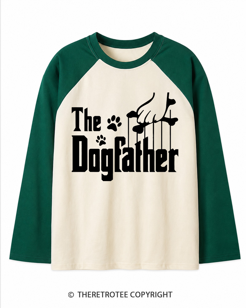 TheRetroTee The Dogfather 1990s Long Sleeve Raglan T-Shirt