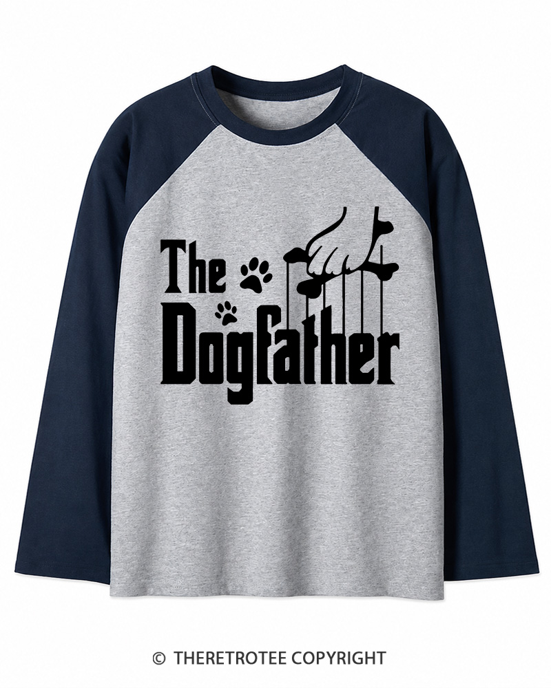 TheRetroTee The Dogfather 1990s Long Sleeve Raglan T-Shirt
