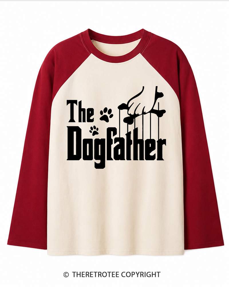 TheRetroTee The Dogfather 1990s Long Sleeve Raglan T-Shirt