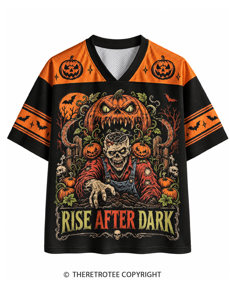 TheRetroTee Harvest After Dark 1980s Halloween Mesh Jersey