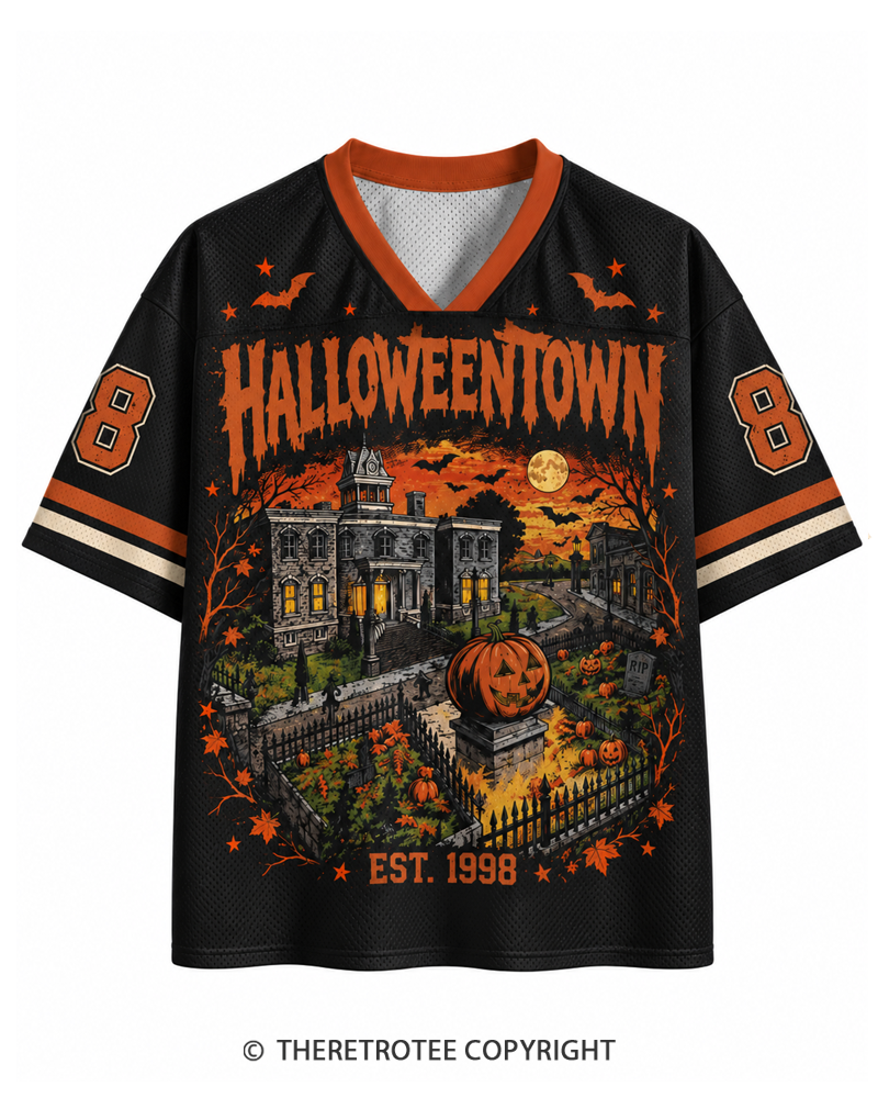 TheRetroTee October Town 1990s Halloween Mesh Jersey