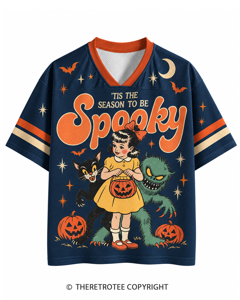 TheRetroTee Little Monsters 1960s Halloween Mesh Jersey