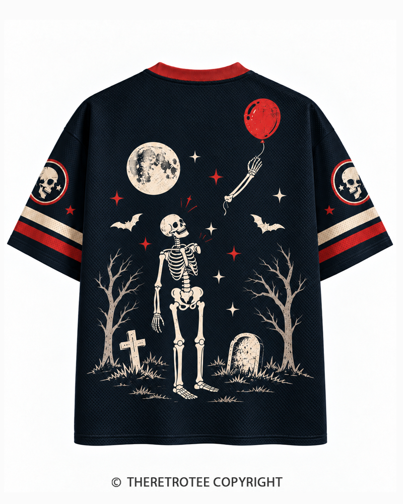 TheRetroTee Spooky Season 1980s Halloween Mesh Jersey