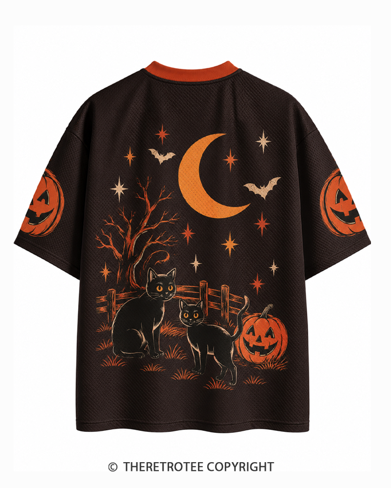 TheRetroTee Everything Is Fine 1950s Halloween Mesh Jersey