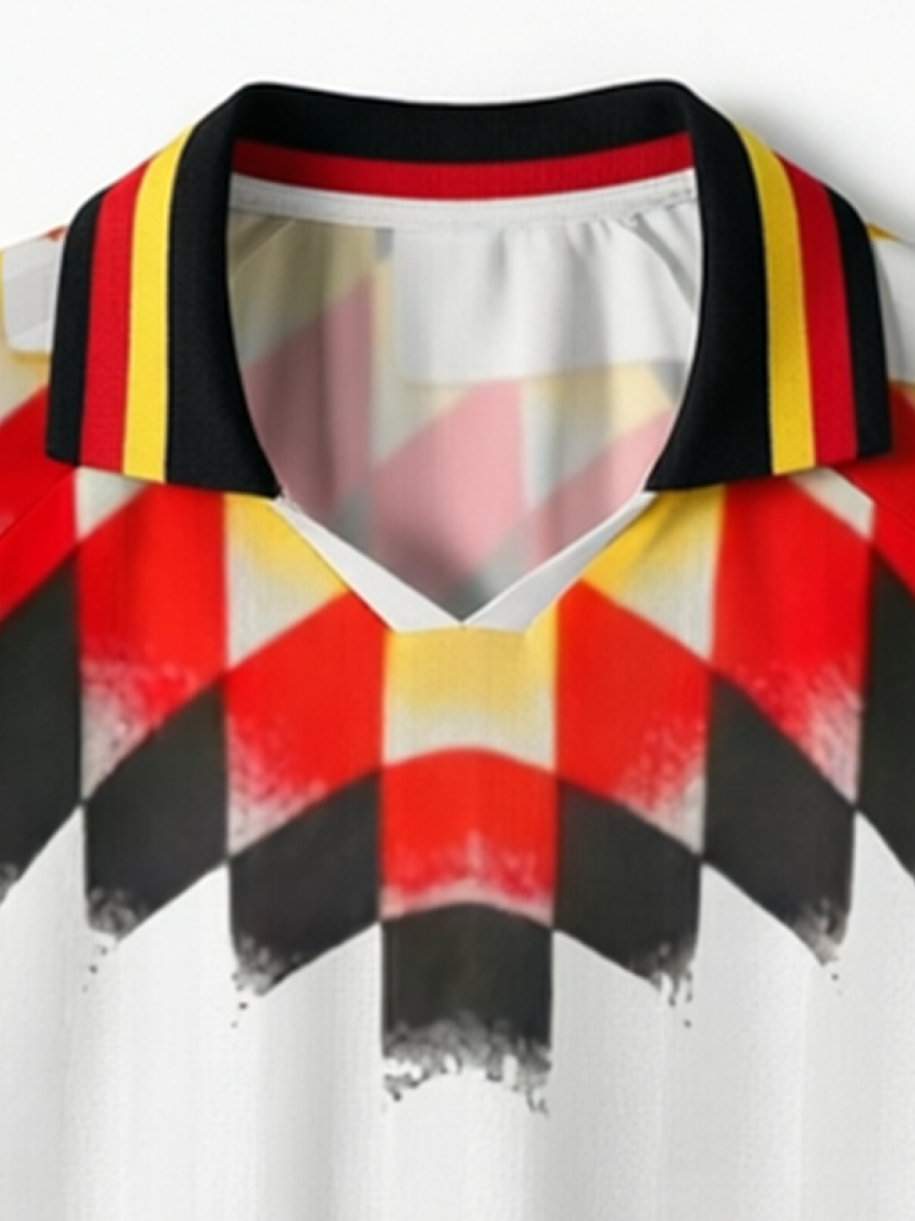 TheRetroTee Black Red Gold Gradient Checkerboard 1994 Polo Mesh Jersey