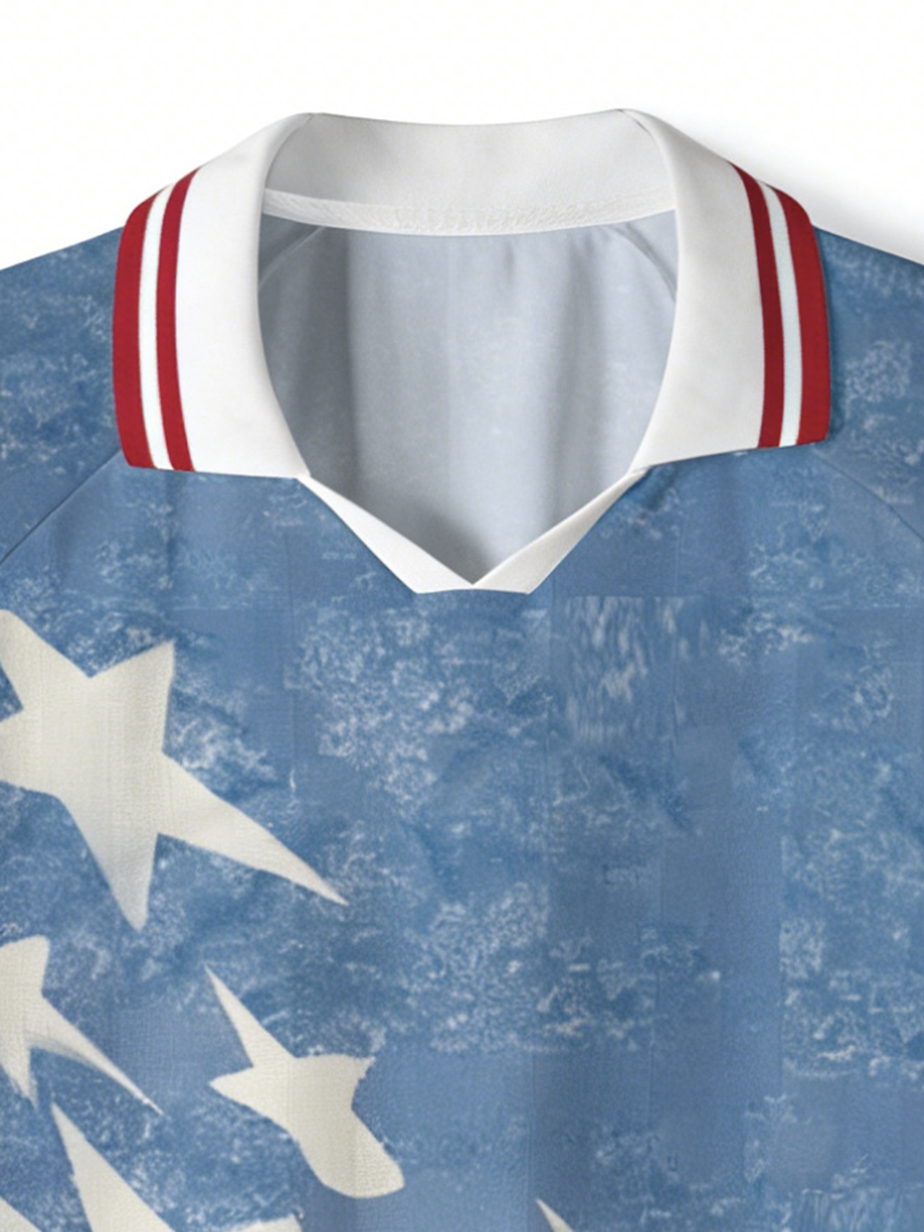 TheRetroTee Vintage 1994 Inspired Blue Star Graphic Polo Mesh Jersey