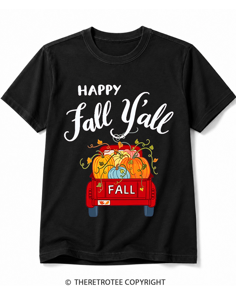 TheRetroTee Happy Fall Yall 2000s Cotton T-Shirt