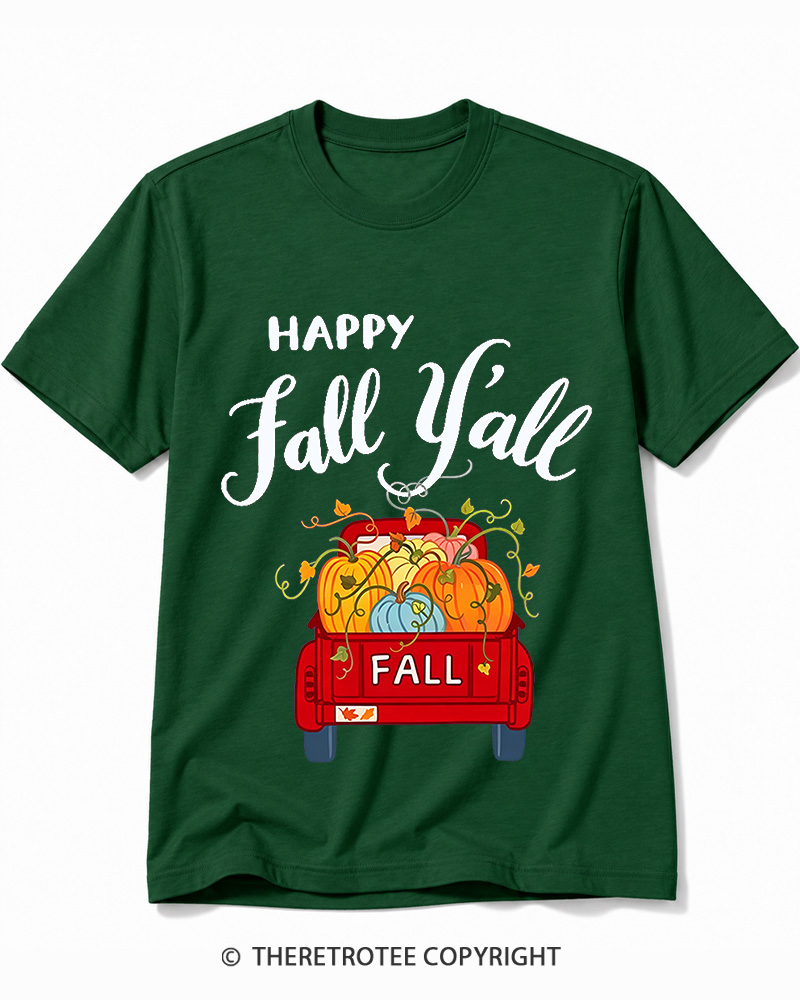 TheRetroTee Happy Fall Yall 2000s Cotton T-Shirt