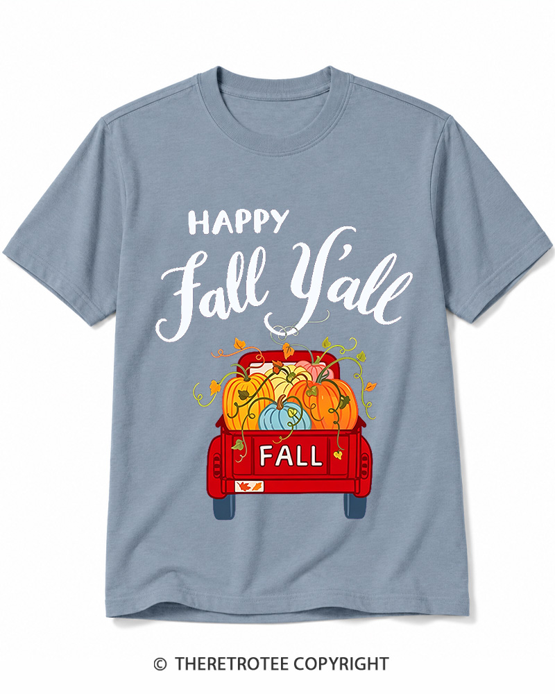 TheRetroTee Happy Fall Yall 2000s Cotton T-Shirt