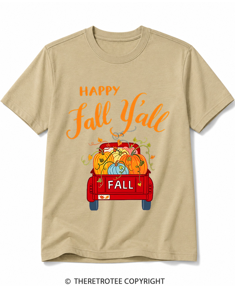 TheRetroTee Happy Fall Yall 2000s Cotton T-Shirt