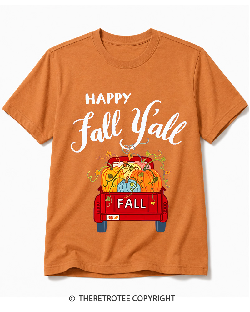 TheRetroTee Happy Fall Yall 2000s Cotton T-Shirt