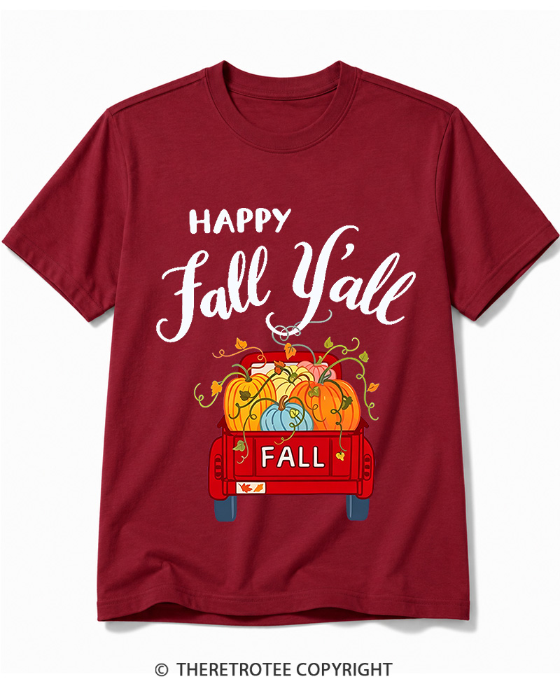 TheRetroTee Happy Fall Yall 2000s Cotton T-Shirt