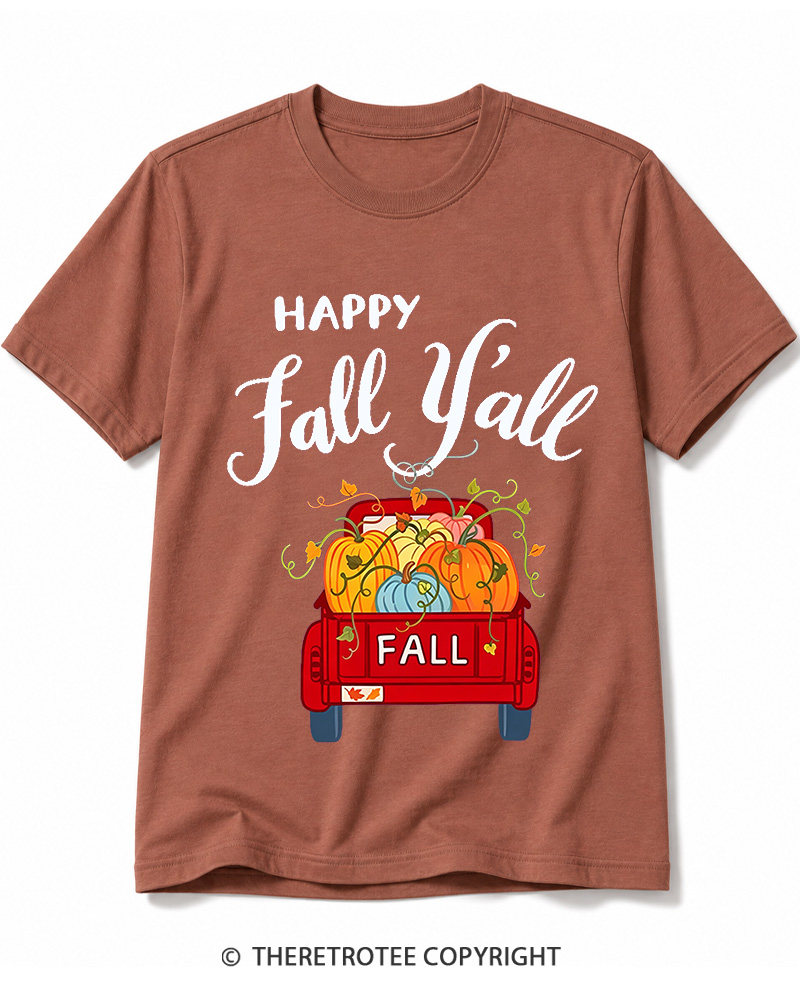 TheRetroTee Happy Fall Yall 2000s Cotton T-Shirt